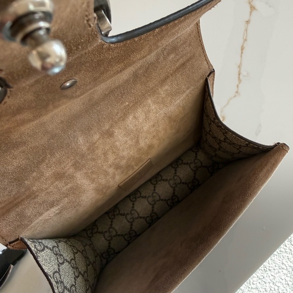 Gucci Taupe Dionysus GG supreme Shoulder Bag - Picture 5 of 6